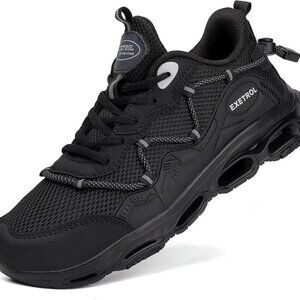 Steel Toe Sneakers Unisex Lightweight Breathable Work Shoes Rubber Sole
